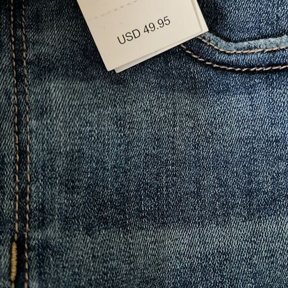 American Eagle Outfitters Next Level Stretch Hi-Rise Mini Skirt In Medium Wash - Picture 4 of 4